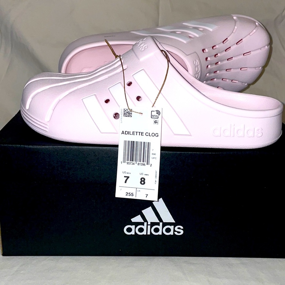 adidas Adilette Clog Pink Slip-On Mules
